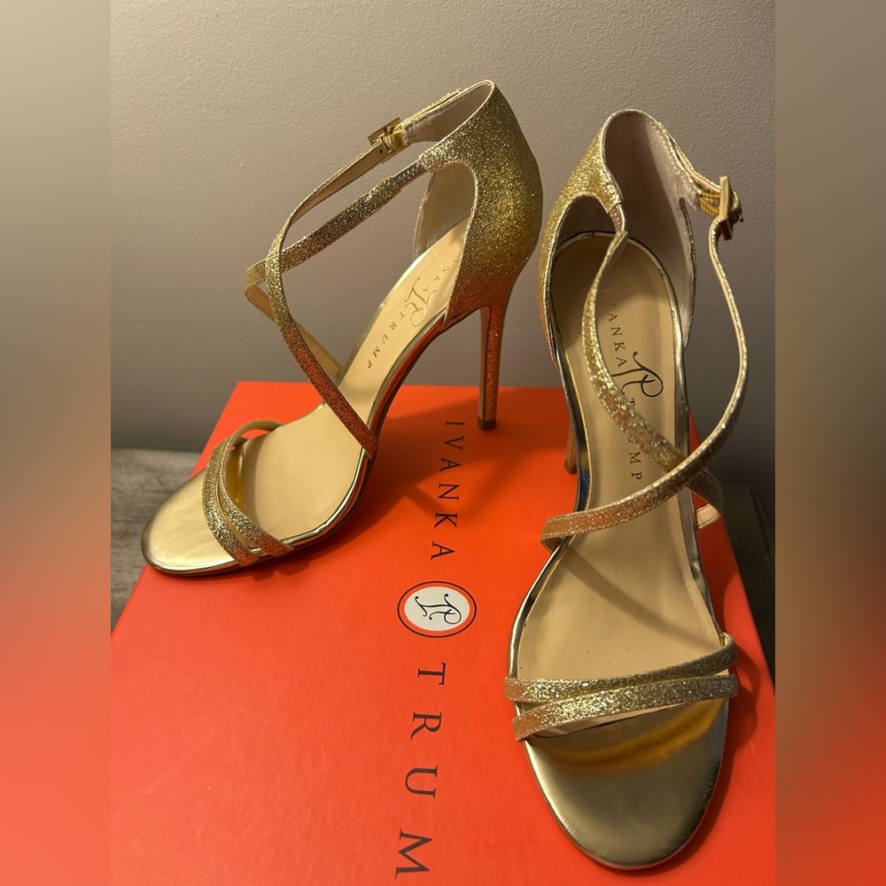 Ivanka Trump Glittering Gold Heels